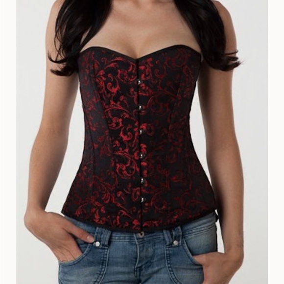 vintage goth Other - NWT Vintage Goth Elegant Red and Black Corset Lace up Size 18 inch Women’s